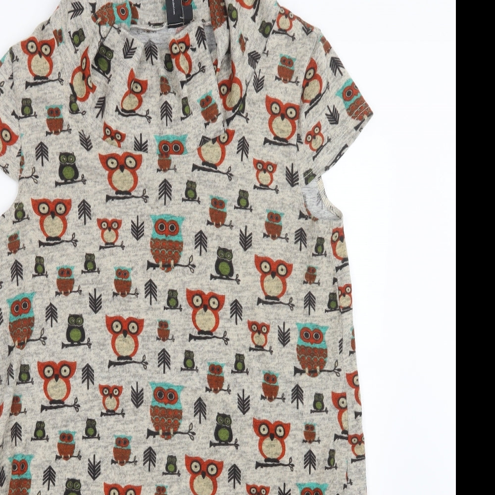 Izabel London Womens Beige Geometric  Pullover Jumper Size 14