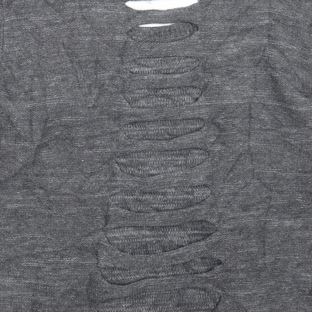 Papaya Womens Grey  Knit Pullover Jumper Size M