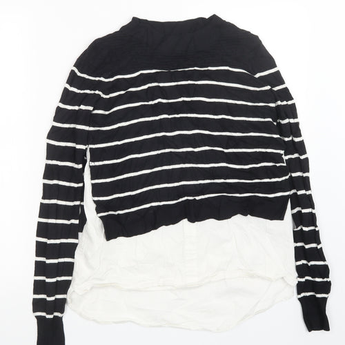 River Island Womens Black Striped Knit Pullover Jumper Size 6