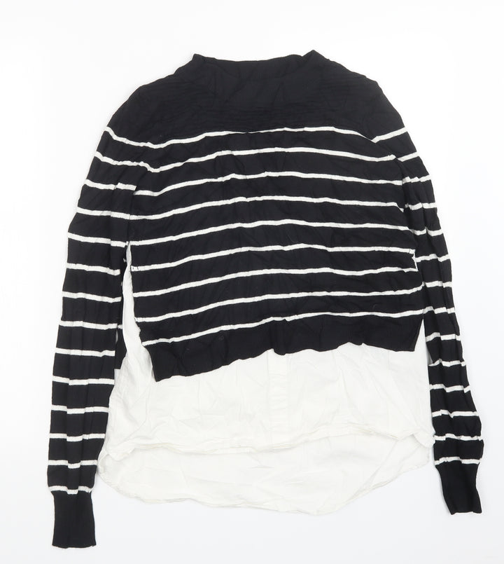 River Island Womens Black Striped Knit Pullover Jumper Size 6