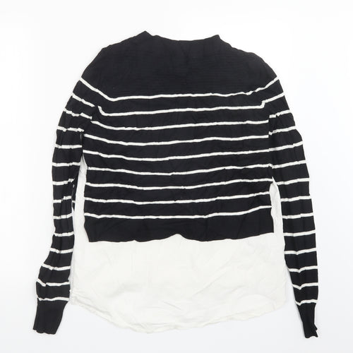 River Island Womens Black Striped Knit Pullover Jumper Size 6