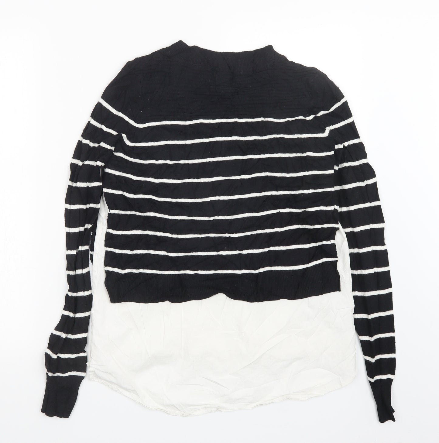 River Island Womens Black Striped Knit Pullover Jumper Size 6