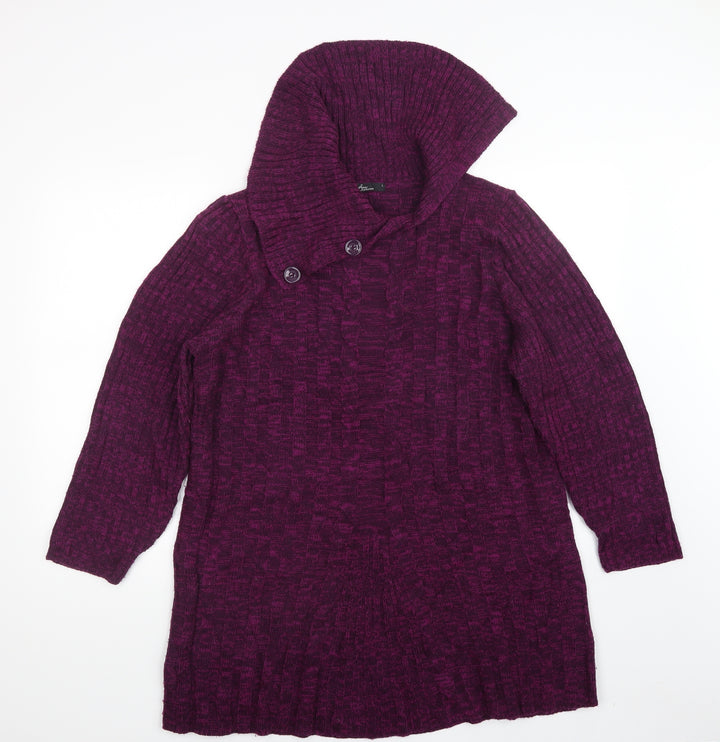 BM Womens Purple  Knit Pullover Jumper Size L