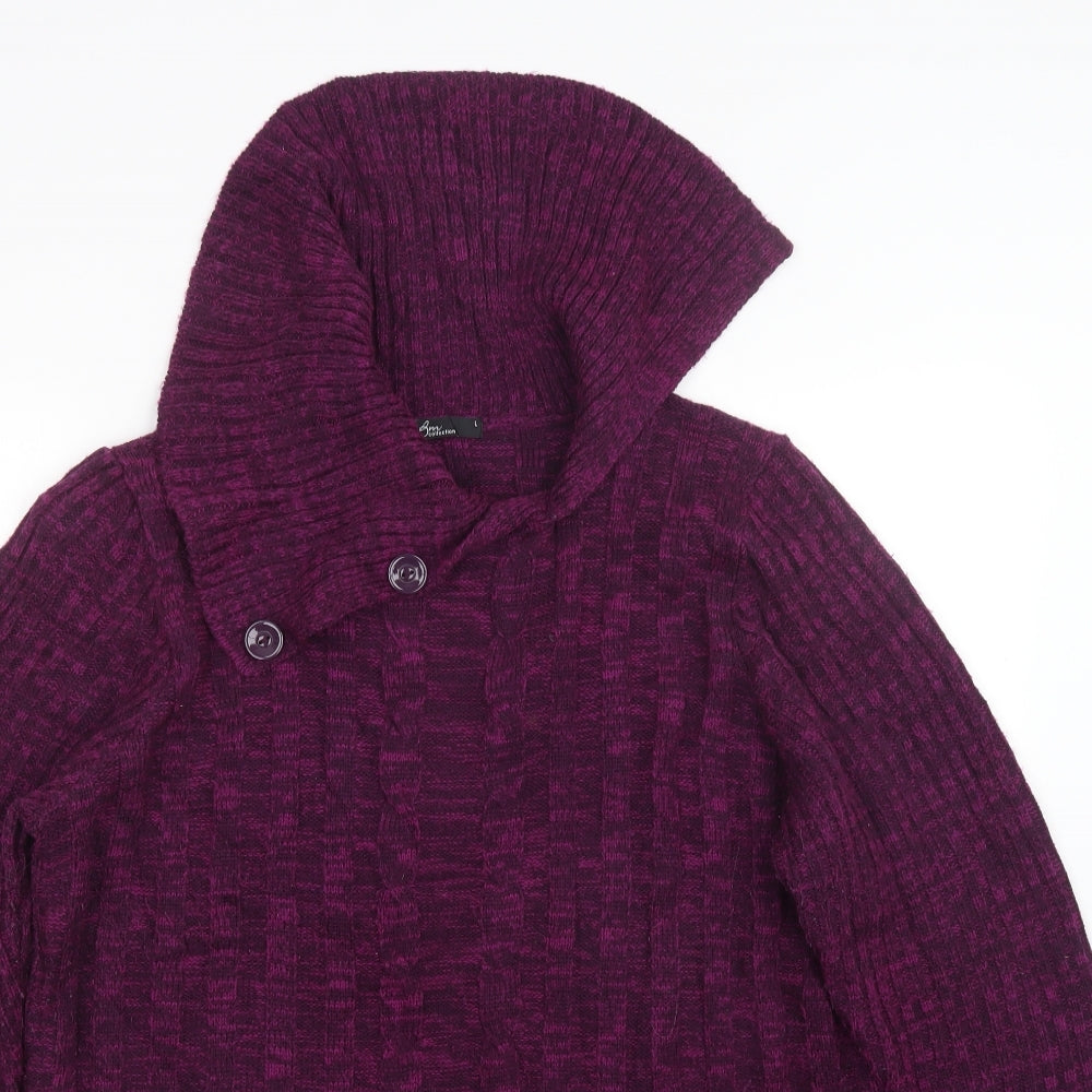 BM Womens Purple  Knit Pullover Jumper Size L