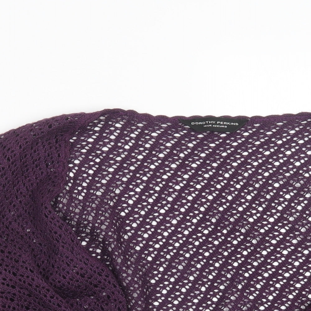 Dorothy Perkins Womens Purple  Knit Cardigan Jumper Size 14