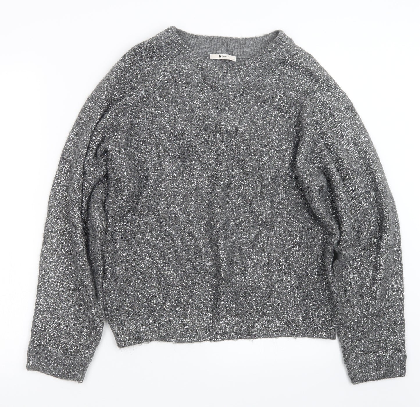 TU Womens Grey  Knit Pullover Jumper Size M