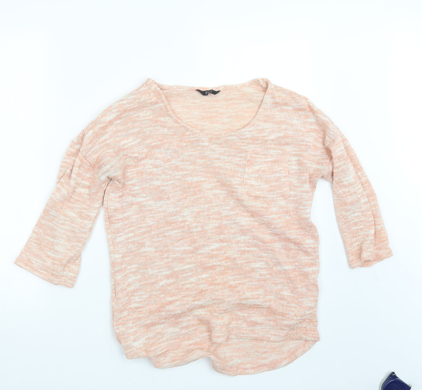 F&F Womens Orange  Knit Pullover Jumper Size 8