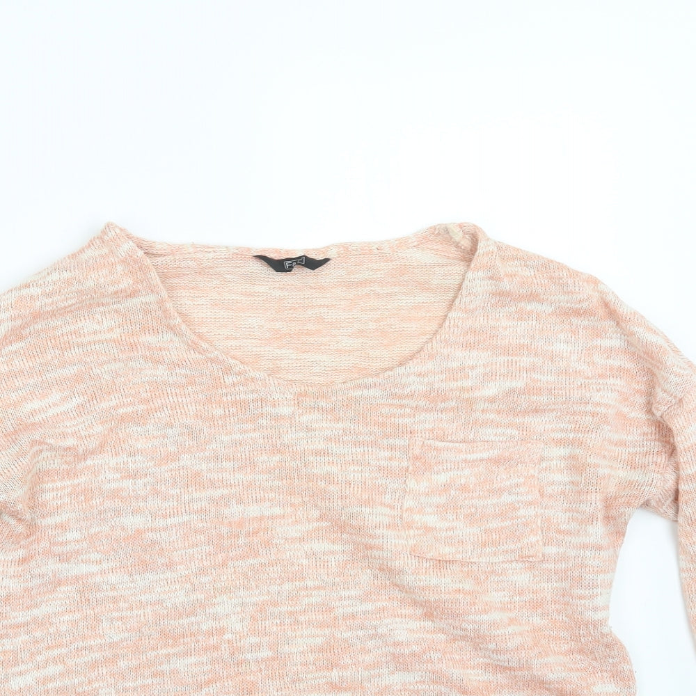 F&F Womens Orange  Knit Pullover Jumper Size 8