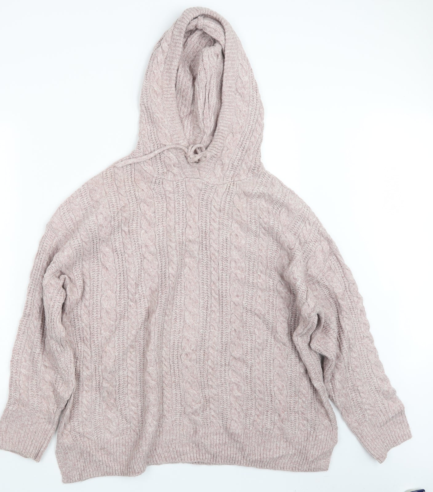 TU Womens Pink  Knit Pullover Hoodie Size L