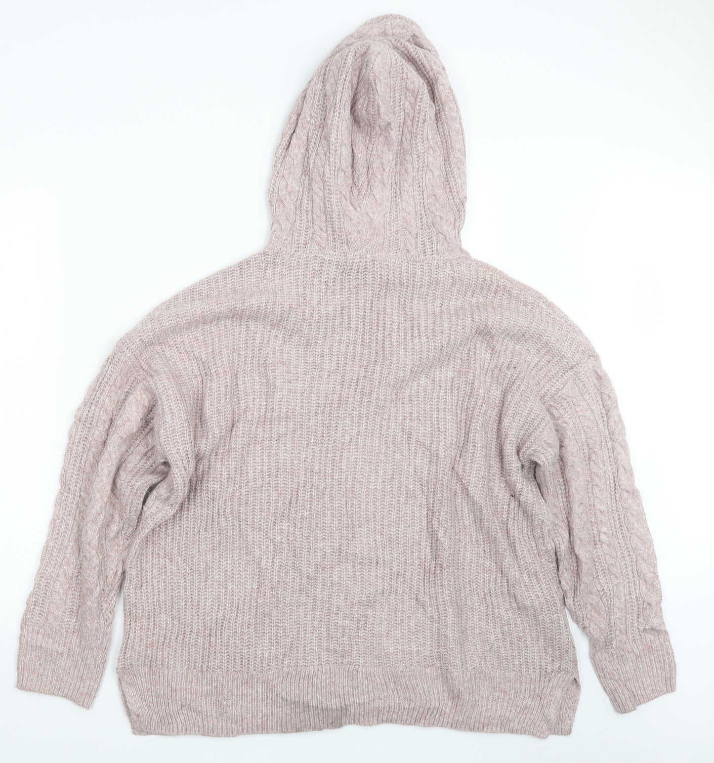TU Womens Pink  Knit Pullover Hoodie Size L
