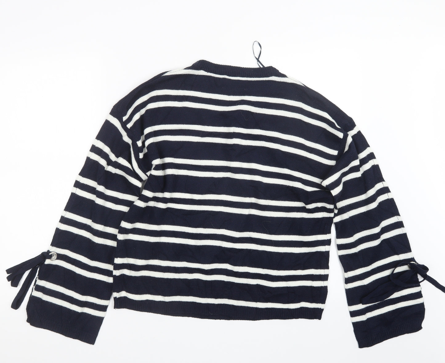 Papaya Womens Blue Striped Knit Pullover Jumper Size M