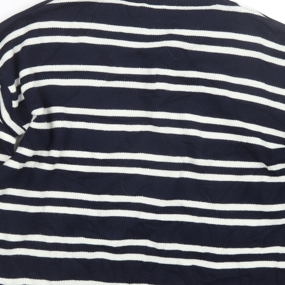 Papaya Womens Blue Striped Knit Pullover Jumper Size M