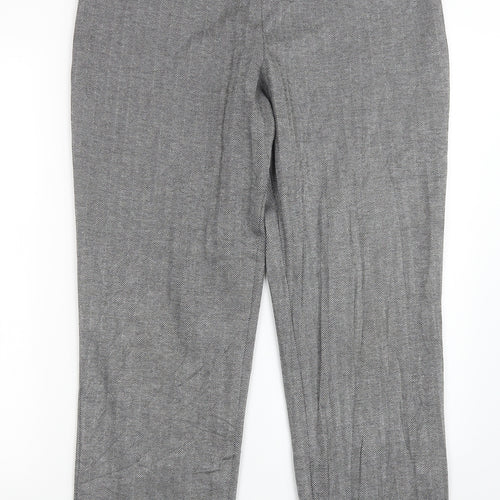 Marks and Spencer Womens Black Geometric  Trousers  Size 14 L29 in