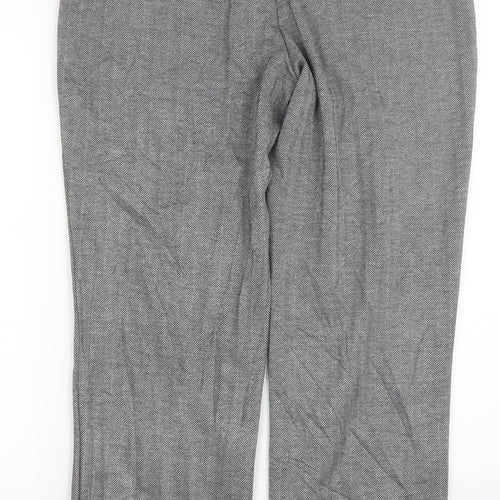 Marks and Spencer Womens Black Geometric  Trousers  Size 14 L29 in