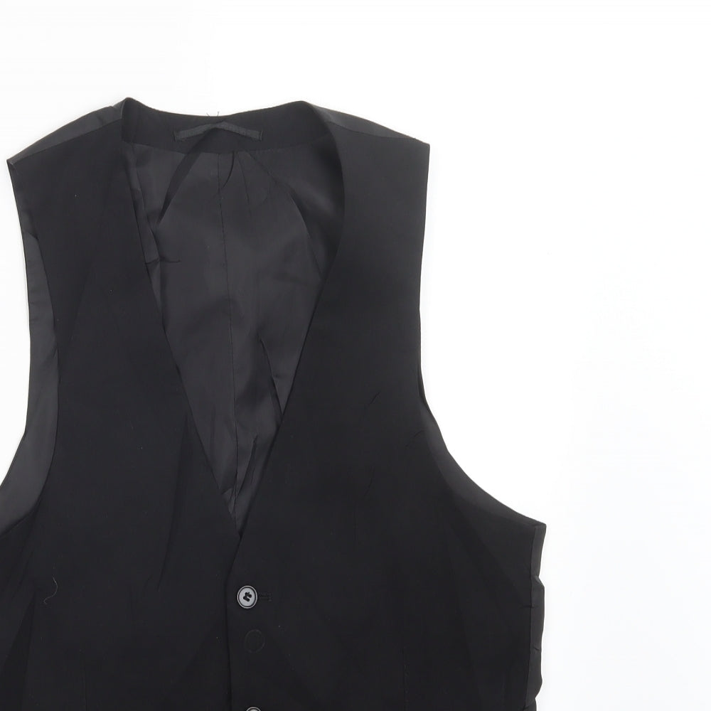 Preworn Mens Black   Jacket Waistcoat Size S
