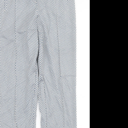 Riani Womens Blue Geometric  Trousers  Size 8 L28 in