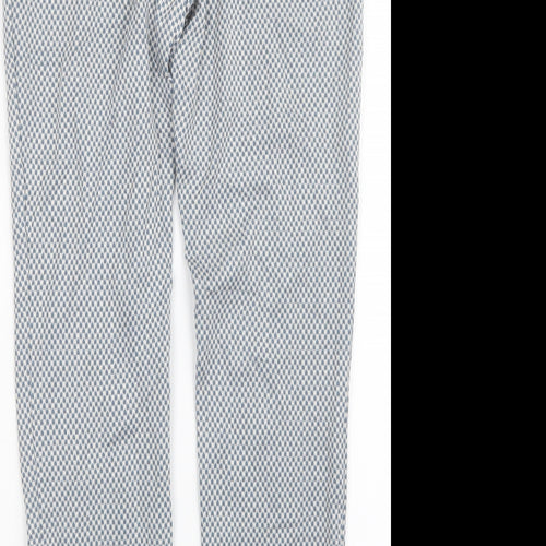 Riani Womens Blue Geometric  Trousers  Size 8 L28 in