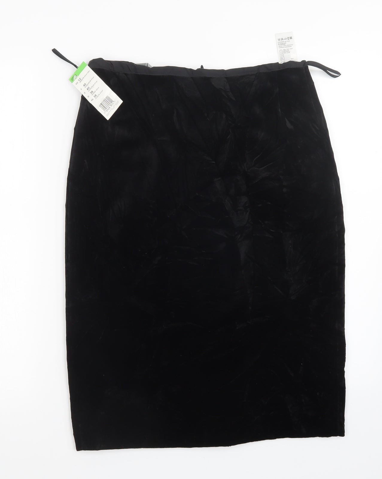 Marks and Spencer Womens Black  Velvet Straight & Pencil Skirt Size 12