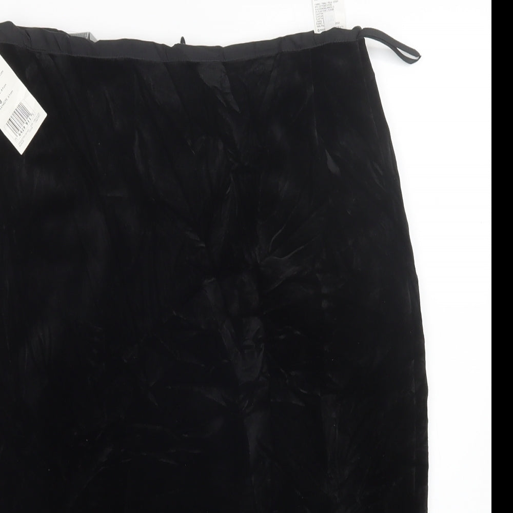 Marks and Spencer Womens Black  Velvet Straight & Pencil Skirt Size 12