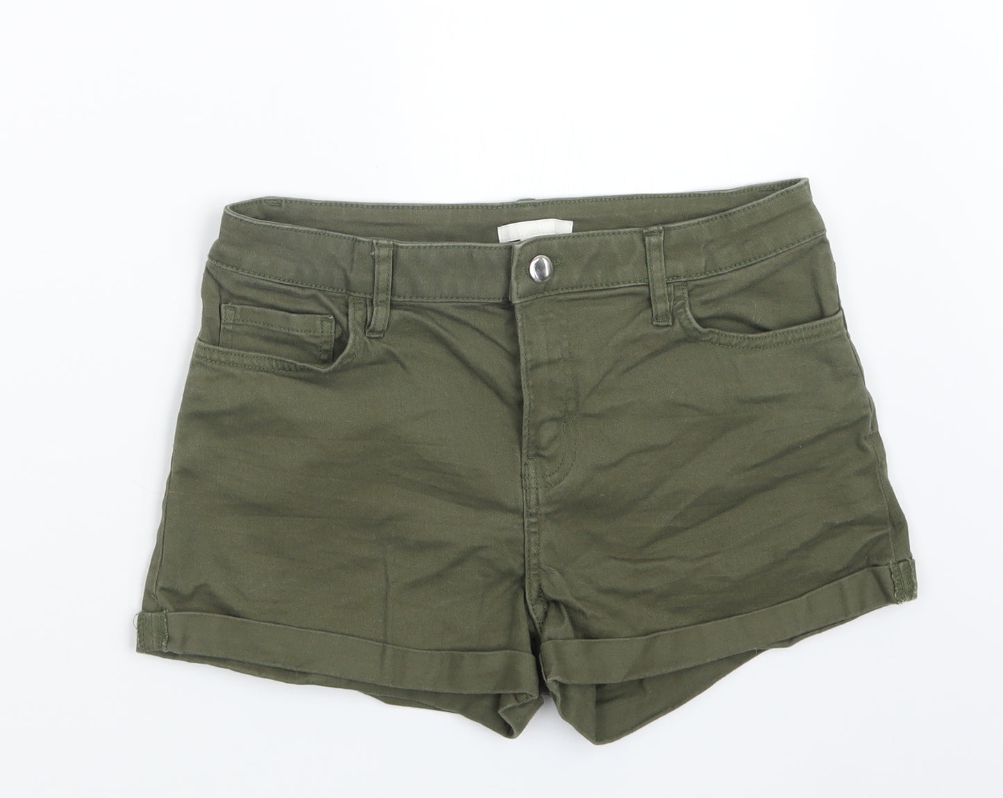 H&M Womens Green   Boyfriend Shorts Size 8