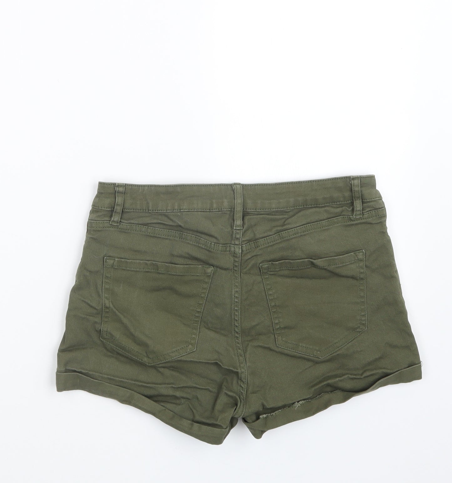 H&M Womens Green   Boyfriend Shorts Size 8