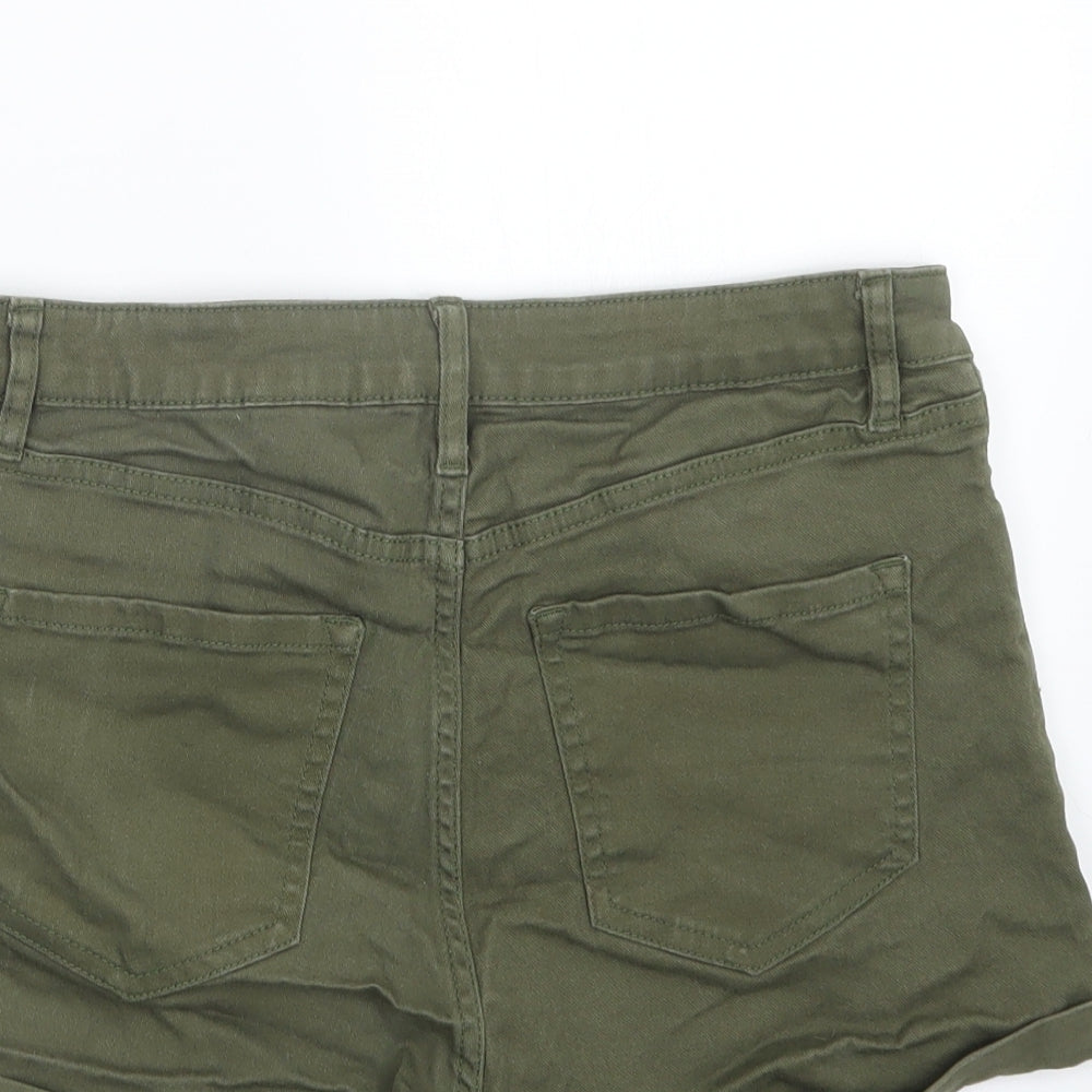 H&M Womens Green   Boyfriend Shorts Size 8