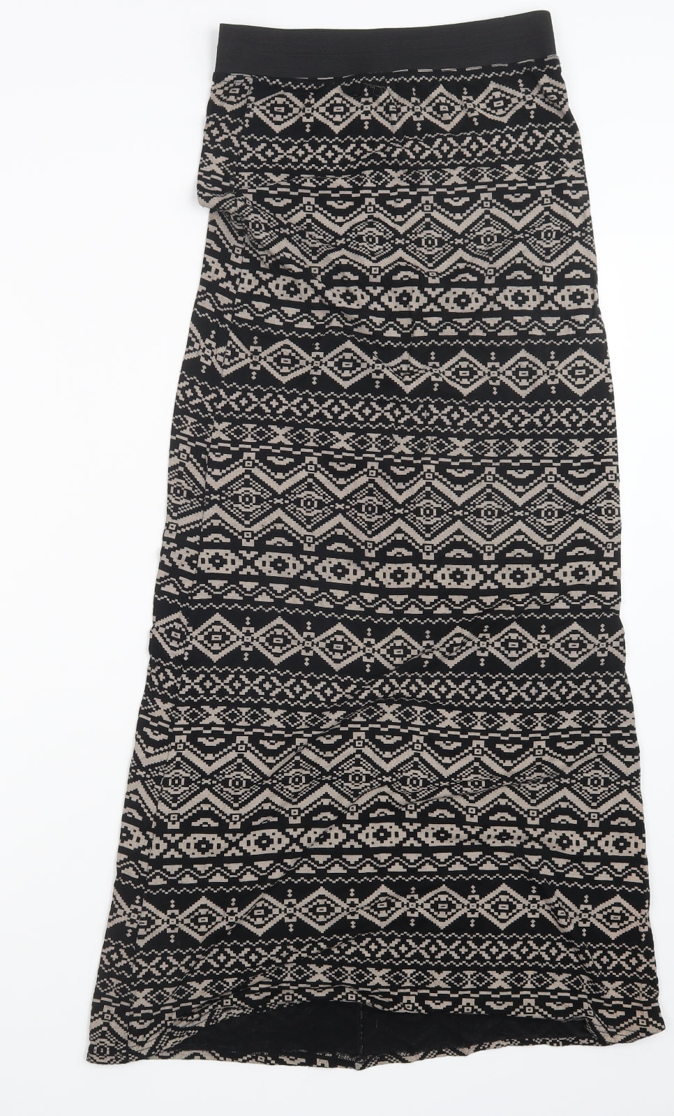 Graffic Womens Black Geometric  Maxi Skirt Size 8