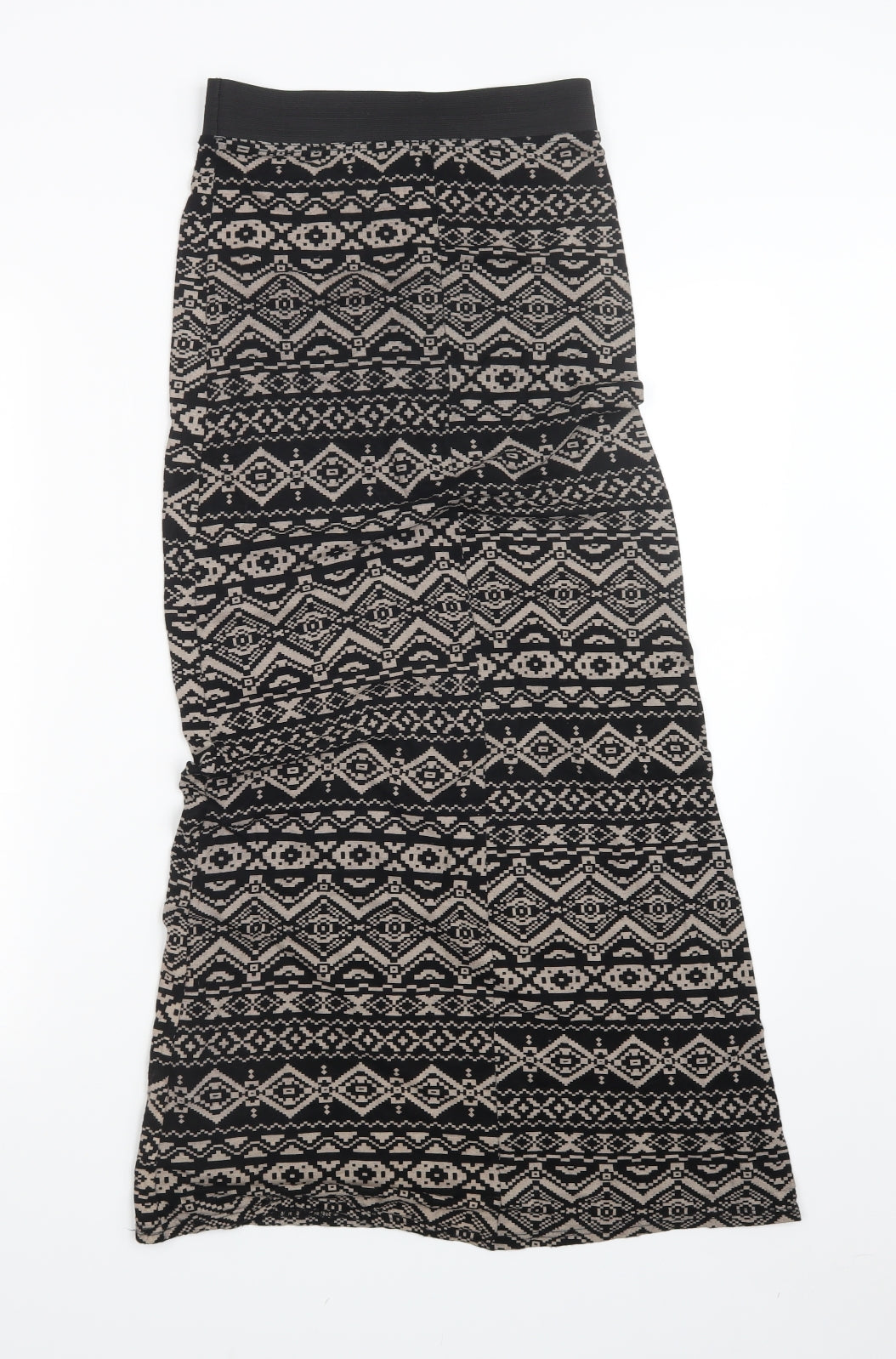 Graffic Womens Black Geometric  Maxi Skirt Size 8