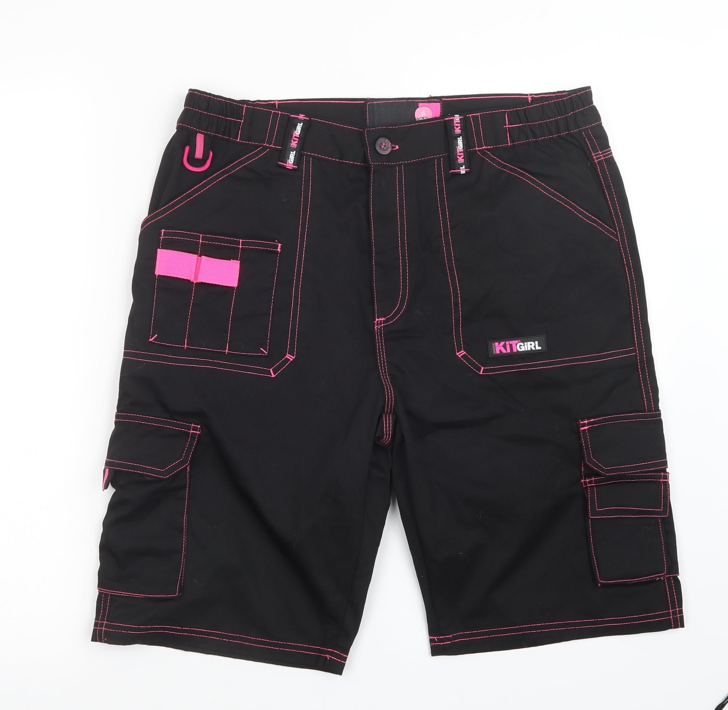 WORK KIT GIRL Womens Black   Cargo Shorts Size L