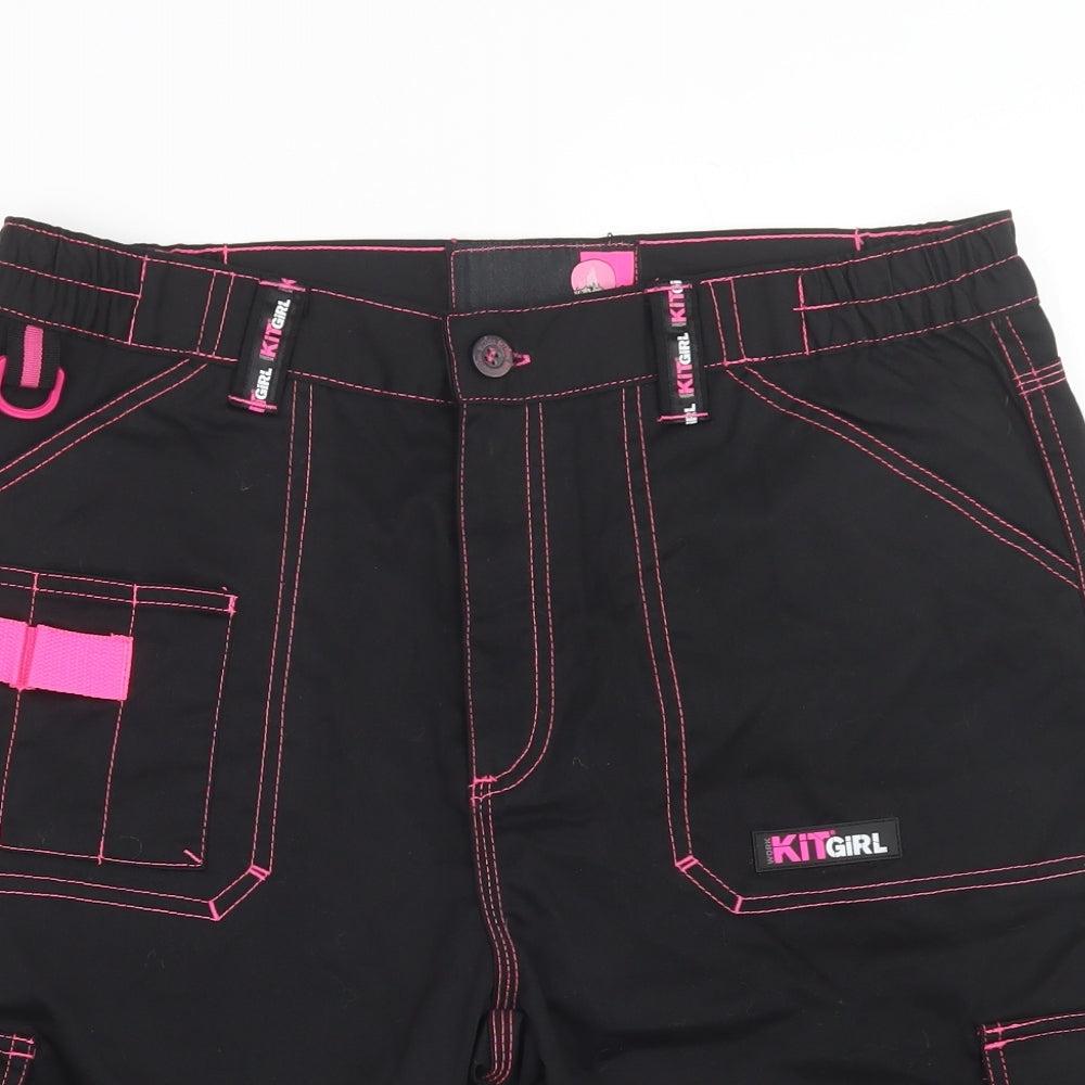 WORK KIT GIRL Womens Black   Cargo Shorts Size L