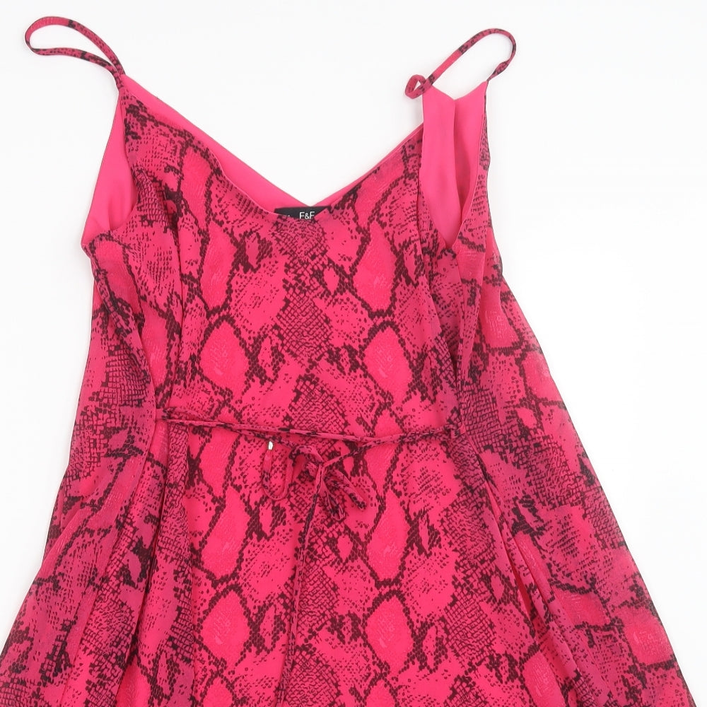 F&F Womens Pink Animal Print  A-Line  Size 10
