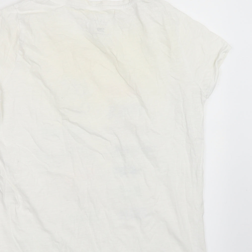 F&F Womens White Geometric  Top Pyjama Top Size 12