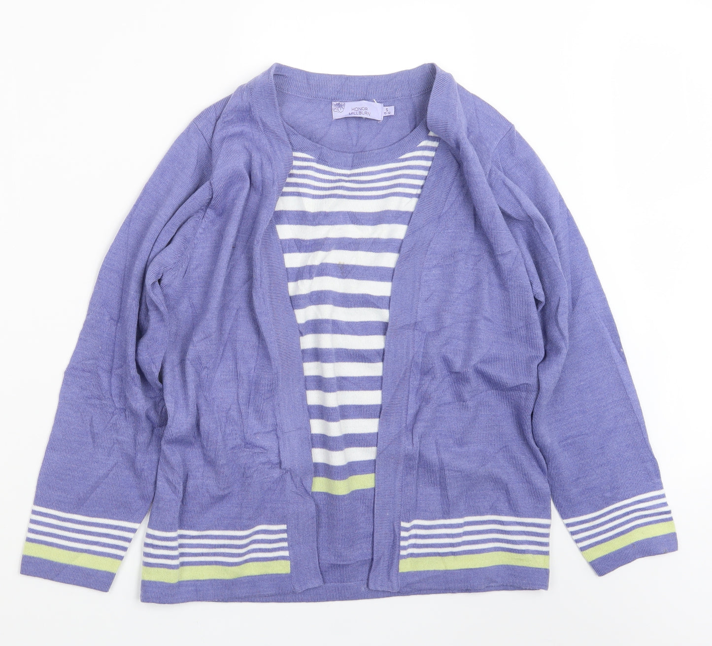 EWM Womens Purple  Knit Cardigan Jumper Size 10  - Top and cardigan in one