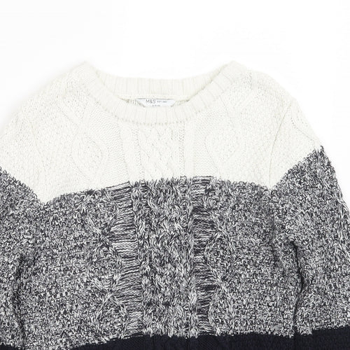 Marks and Spencer Boys Blue  Knit Pullover Jumper Size 9-10 Years