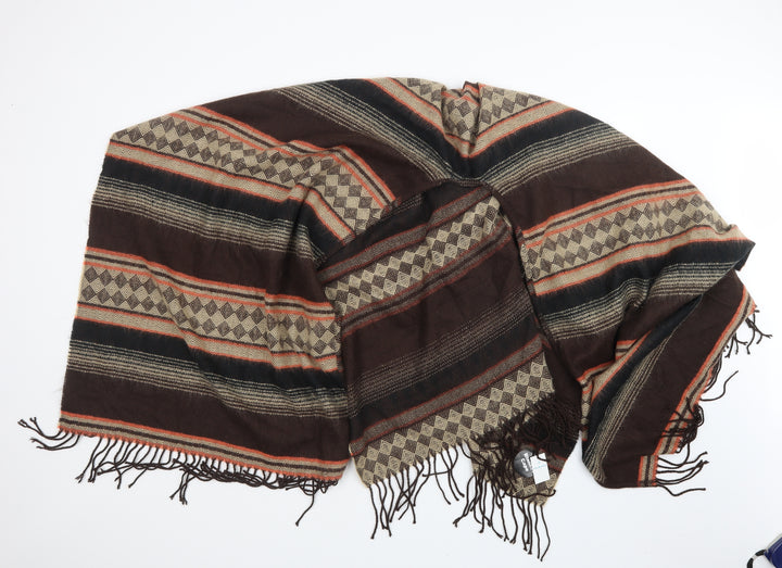 Primark Womens Brown Geometric Knit Shawl/Wrap