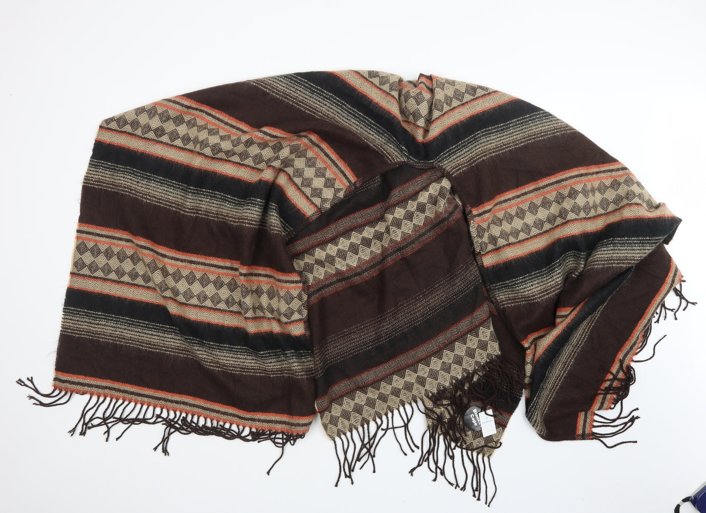 Primark Womens Brown Geometric Knit  Shawl/Wrap