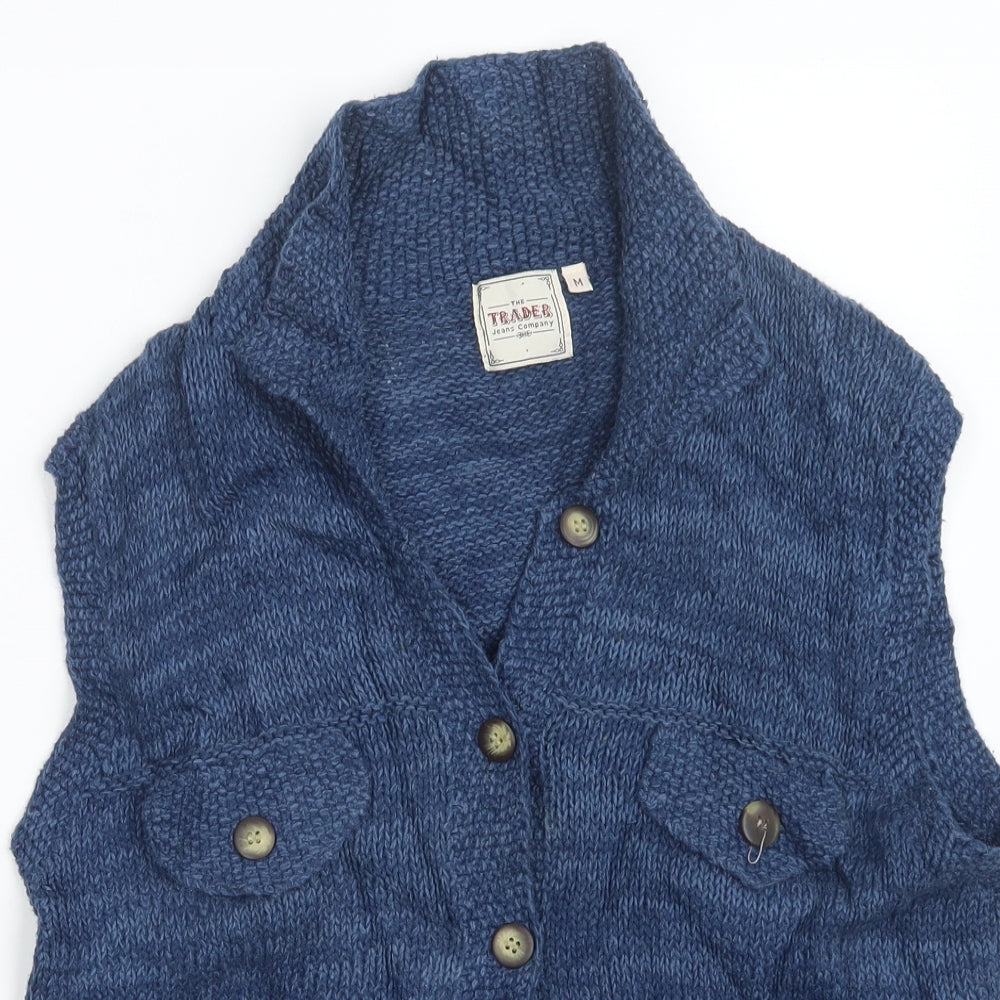 The Traders Womens Blue  Knit Cardigan Jumper Size M