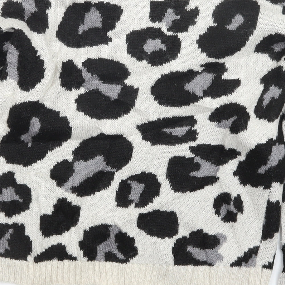 Divided by H&M Womens Black Animal Print Knit Pullover Jumper Size S