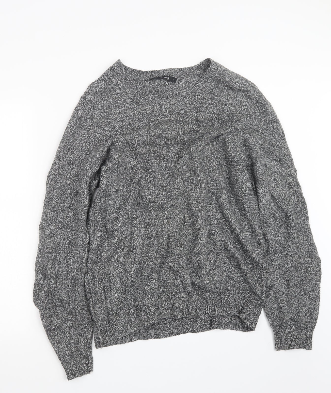 French Connection Mens Grey  Knit Pullover Jumper Size L