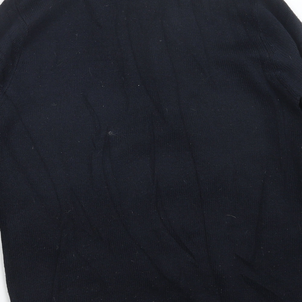Ho Ho Ho Mens Blue  Knit Pullover Jumper Size S  - Christmas