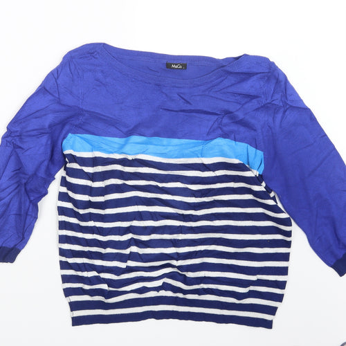 M&Co Womens Blue   Pullover Jumper Size L