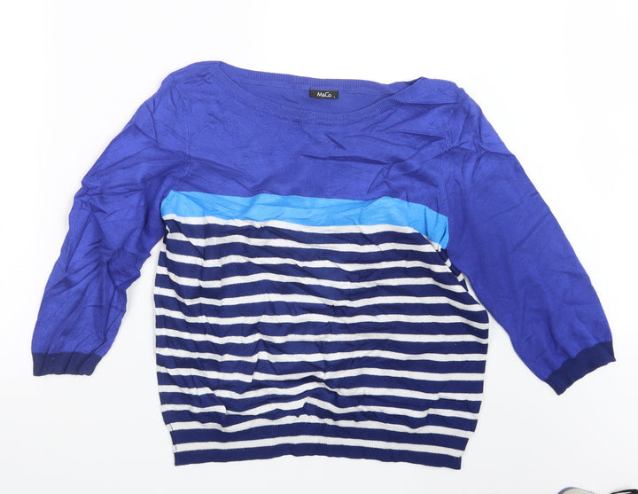 M&Co Womens Blue Pullover Jumper Size L