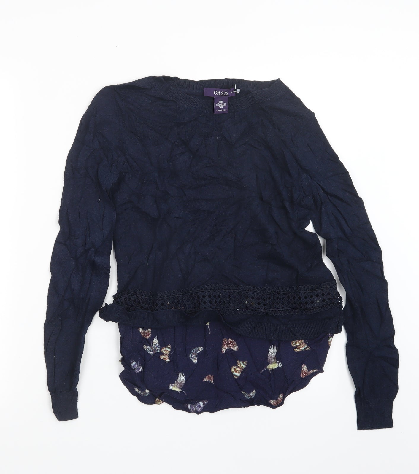 Oasis Womens Blue  Knit Pullover Jumper Size S