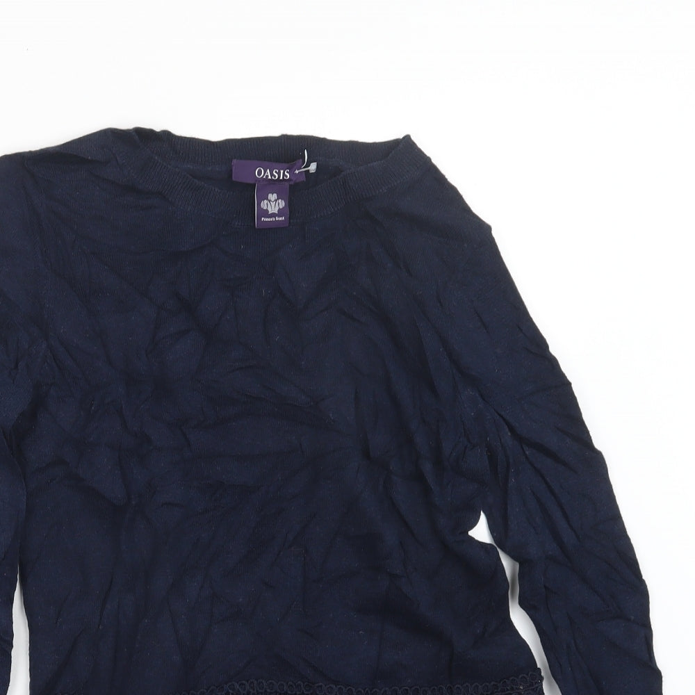Oasis Womens Blue  Knit Pullover Jumper Size S