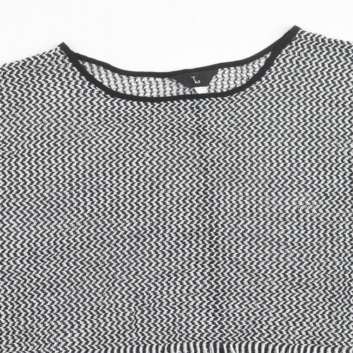 TIA Womens Black  Knit Pullover Jumper Size 10