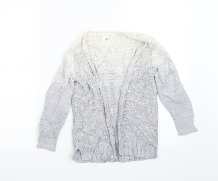 Gap Girls Grey  Knit Cardigan Jumper Size 6-7 Years