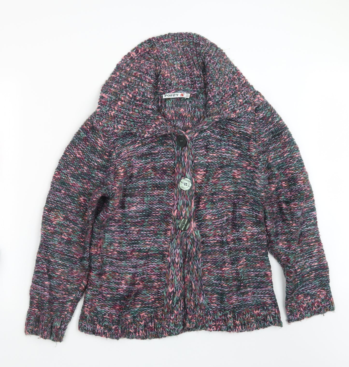 Poppy Womens Purple  Knit Cardigan Jumper Size 14