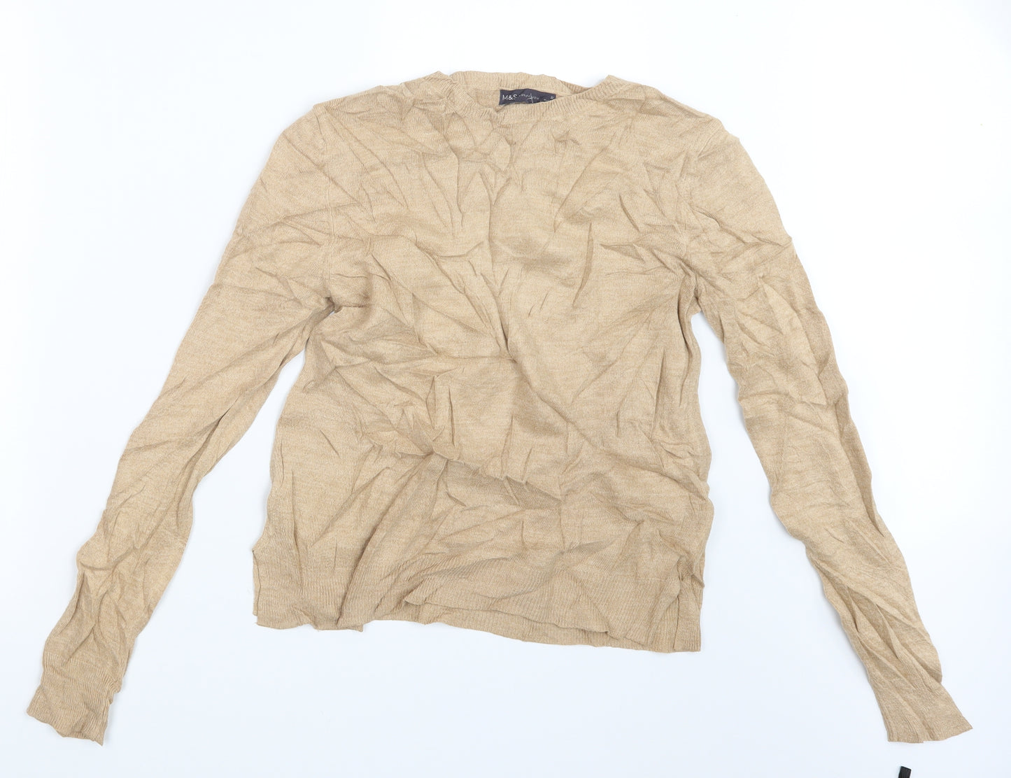 Marks and Spencer Womens Beige  Knit Pullover Jumper Size 12