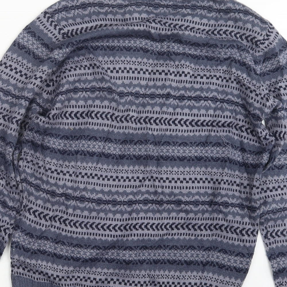 EWM Mens Blue  Knit Pullover Jumper Size L
