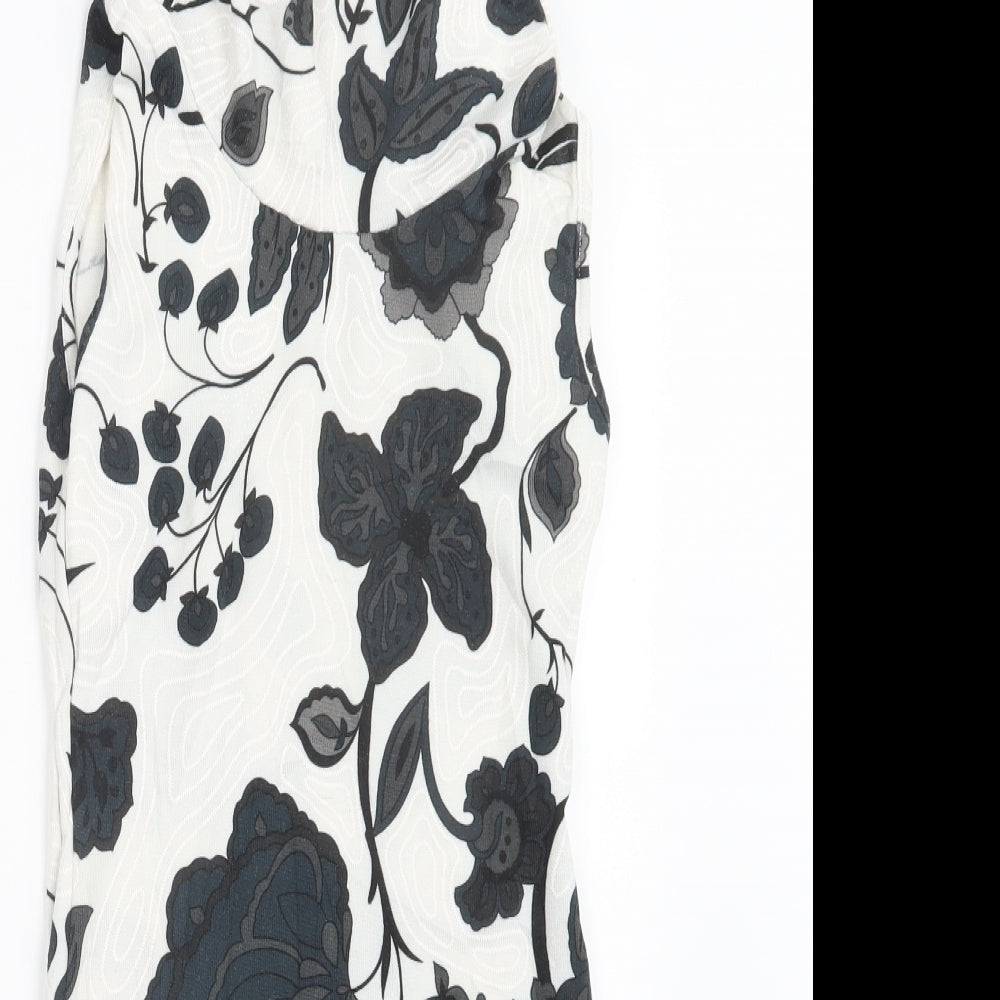 Quiz Womens Black Floral  Mini  Size 8